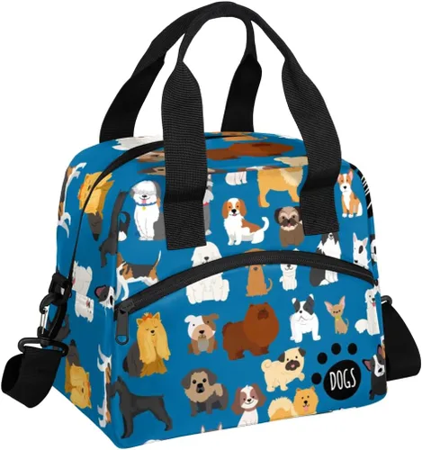 Vista 12 de Lonchera con bandera británica estadounidense, para mujeres, adultos, hombres, reutilizable, linda, lonchera de mano, bolsas enfriadoras