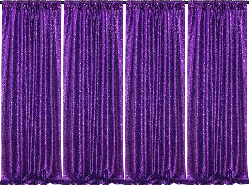 Vista 31 de B-COOL Cortinas de Fondo de Lentejuelas Azul Bebé 2 Piezas 2ftx8ft Fotografía para Fiestas Fondo Brillante Cortinas para Prom Bodas Baby Shower