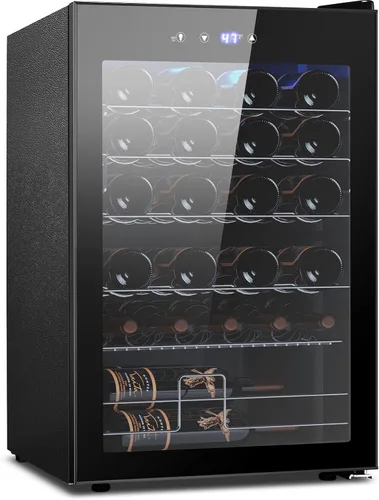 Vista 8 de Electactic Nevera de Vino Independiente de Encimera 12 Botellas, 50 Latas Bodega de Vino Enfriador de Bebidas para Refrescos, Cerveza Enlatada