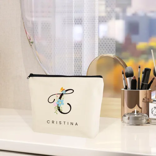 Vista 8 de Bolsa de maquillaje personalizada para regalos de damas de honor, regalos de boda para dama de honor, matrona de honor, regalo personalizado