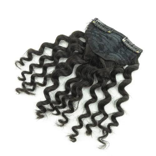 Vista 6 de Extensiones de cabello rizado Jerry de 8 pulgadas, 0.81 oz, Afro esponjoso, clip en la parte superior, 100% cabello humano, piezas de cabello con 1#