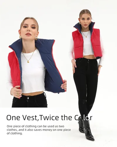 Vista 50 de Xeoxarel Chaleco acolchado corto con bolsillos para mujer (XS-XXL)