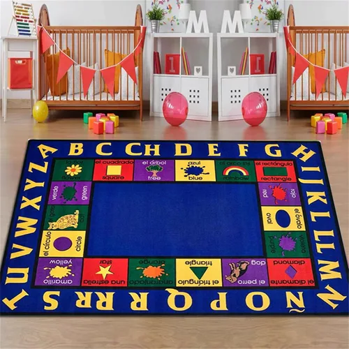Vista 13 de Alfombra educativa para niños, 3 x 4 pies, alfombra de bienvenida de lápiz de colores, alfombras de aula primaria, adecuadas para salas