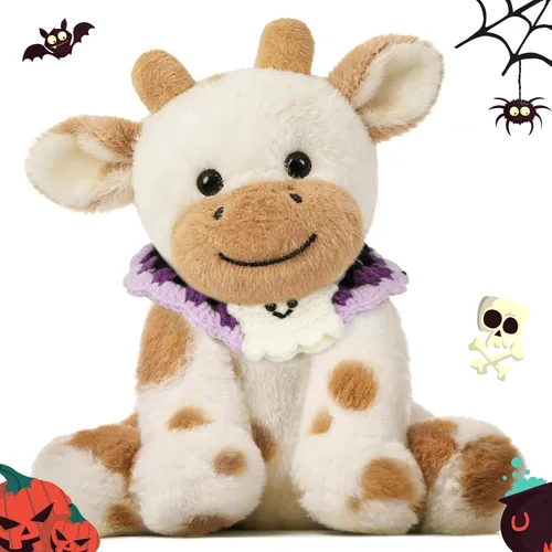 Vista 25 de Hopearl Adorable Vaca de Peluche, Juguetes de Vaca Flexible Suave, Animales de Peluche, Regalos de Cumpleaños Lindos para Niños, Niñas, Niños