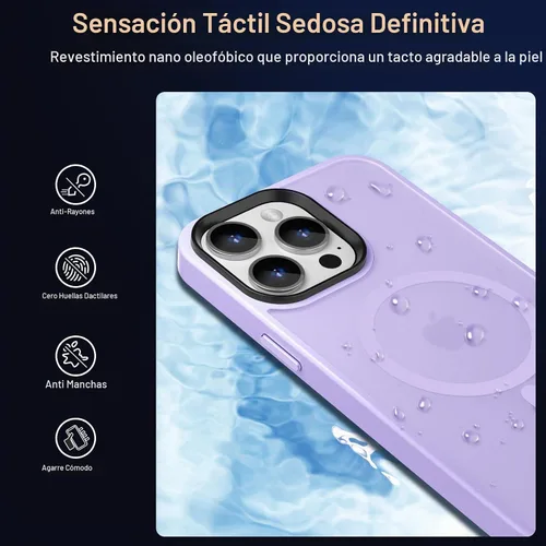 Vista 6 de MOCCA - Funda magnética a prueba de golpes para iPhone 13 Pro Max, color púrpura claro (A-Light Purple)
