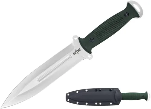Vista 5 de S-TEC Cuchillo táctico de caza de hoja fija G10 con mango compuesto con funda Kydex