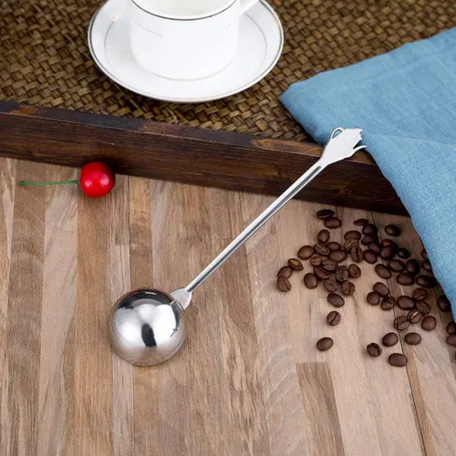 Vista 4 de Fdit Cuchara de café de acero inoxidable de 0.35 onzas con mango largo, cucharadas medidas, cucharas para máquina de café expreso, cucharas para té