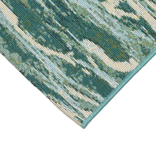 Vista 6 de Liora Manne Marina - Alfombra de área duradera de mezcla sintética tejida a máquina para interiores/exteriores - Gráfico contemporáneo océano global