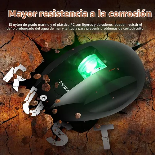 Vista 2 de RVZONE Luces de navegación para barco, luces de proa para barcos, LED rojas y verdes, iluminación marina IP67 impermeable, iluminación LED