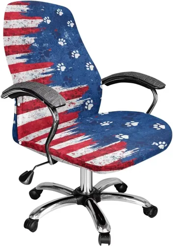 Vista 12 de Funda para silla de oficina de mármol morado, lavable, funda para silla de escritorio, fundas para silla de computadora para silla giratoria, silla