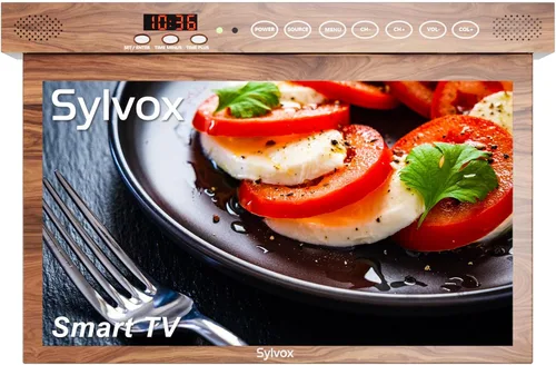 Vista 11 de SYLVOX Smart TV abatible de 15.6 pulgadas debajo del gabinete, Google TV soporta rotación de 360 grados, conexión WiFi y inalámbrica, diseño