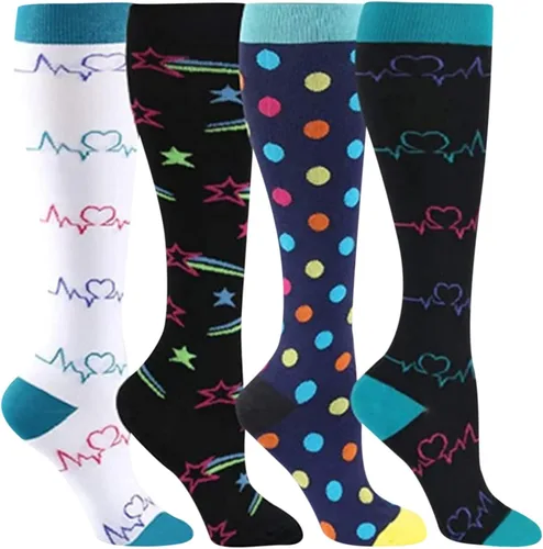 Vista 4 de Compression Socks For Women And Men 20-30Mmhg-Circulation Support Socks (4 Pairs) -Best Support For Nurses,Running,Athletic