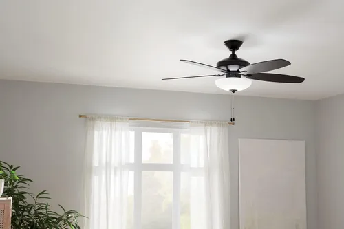 Vista 9 de Ventilador LED Renew Select de 52 pulgadas en negro satinado, para cocina, sala de estar, dormitorio, estudio y estudio, (52 x 52 x 17.5 pulgadas)