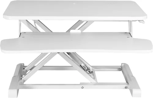 Vista 24 de VIVO Convertidor de escritorio de 26 pulgadas, Serie K, elevador ajustable de sentado a parado, estación de trabajo para dos monitores y laptop
