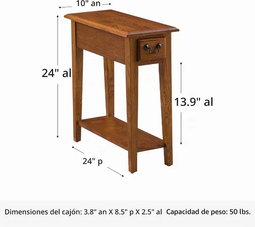 Vista 3 de Mesilla lateral de Leick, Abedul, MEDIUM OAK roble medio/negro