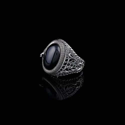 Vista 4 de Mens Handmade Ring, Black Onyx Men's Ring, Snake Ring, Black Onyx Ring Sterling Silver, Mens Onyx Snake Ring, Gift for Boyfriend