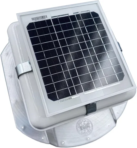 Vista 2 de Solar Blaster Solar Mega RoofBlaster para contenedores Conex con varillas de 6.5 pulgadas (blanco) Ventilador y ventilador de contenedor de envío