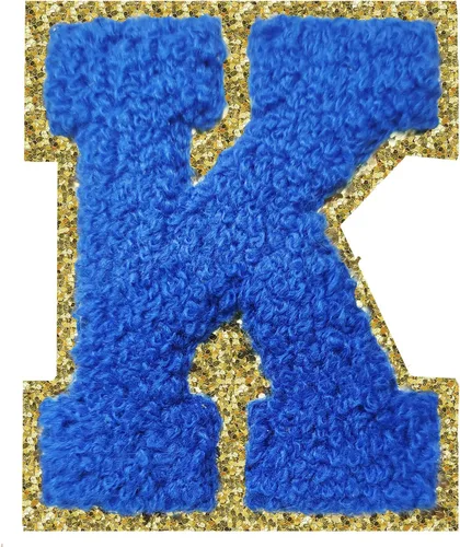 Vista 186 de 3Pcs Letter Patches Varsity Glitters Chenille,SPRT Iron on Blue Letter Patch,Alphabet Cloth Patch for Team Costume Decoration 3.1in Height S