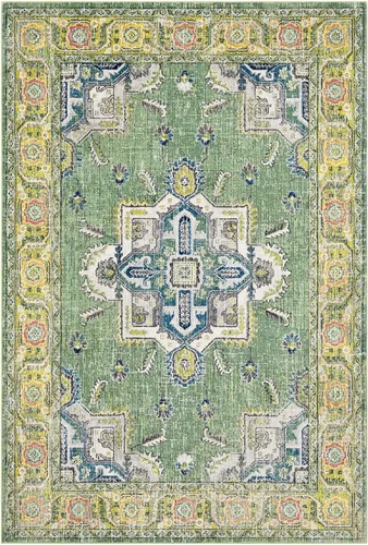 Vista 3 de Mark&Day - Alfombra tradicional Gonesse de 5 x 7 pies, alfombra verde y amarilla para sala de estar, dormitorio o cocina