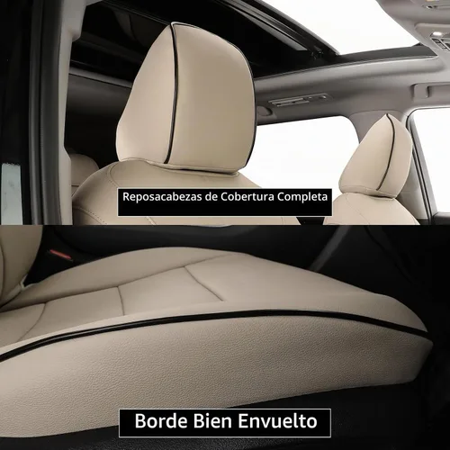 Vista 4 de EKR Fundas de asiento de coche para Toyota Camry 2018-2024 (gas), juego Beige