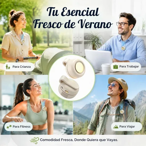Vista 7 de Mini ventilador portátil sin aspas silencioso Blanco
