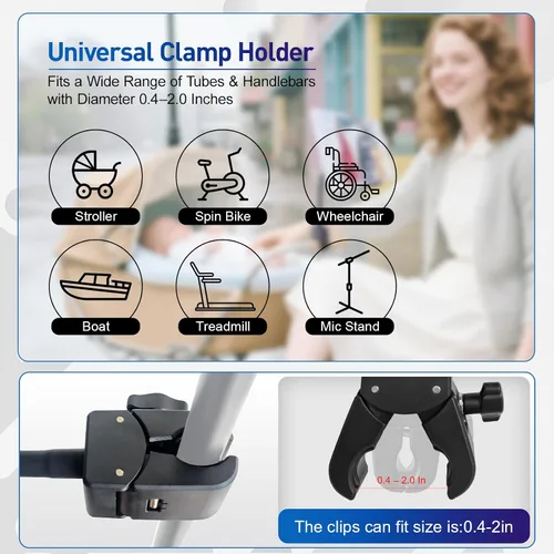 Vista 4 de ROCKFREE Soporte para tableta con abrazadera para cinta de correr