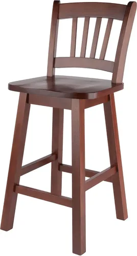 Vista 3 de Winsome Fina Taburete giratorio para bar, 30 pulgadas de altura, madera maciza, acabado de nogal