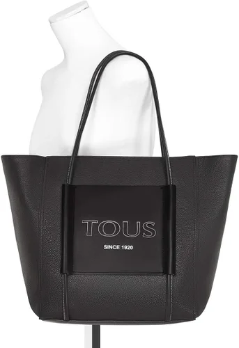 Vista 4 de TOUS Bolsa de compras grande de cuero imperio negro Negro