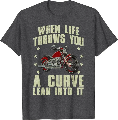 Vista 69 de Funny Motorcycle Racer Design for Men Women Motorcycle Lover T-Shirt Asphalt Grey