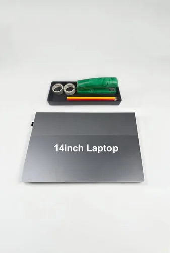 Vista 6 de Amazon Basics Organizador de escritorio rectangular de plástico, bandeja de accesorios de media altura, 9.4" x 3.3" x 1", negro