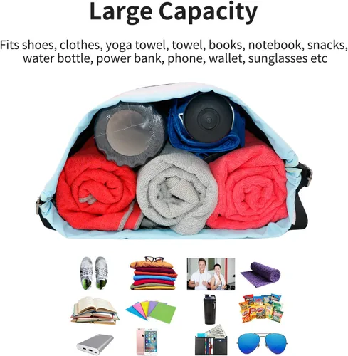 Vista 5 de Bolsa impermeable con cordón para ir al gimnasio o la playa, o practicar deportes, unisex
