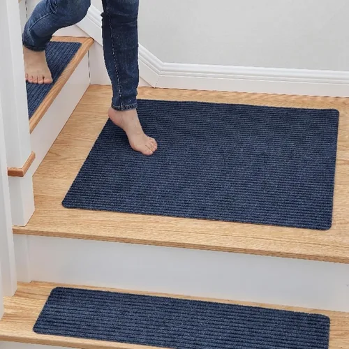 Vista 15 de MBIGM Alfombra antideslizante para peldaños de 30 x 30 pulgadas, alfombra de seguridad antideslizante y resistente al deslizamiento, color negro