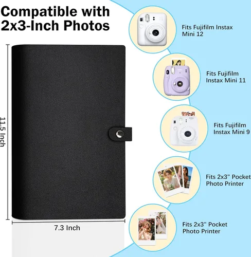 Vista 3 de Álbum de fotos de 432 bolsillos para fotos Polaroid de 2 x 3 pulgadas, capacidad extra grande para 432 fotos para Fujifilm Instax Mini 12 11 9 40 90