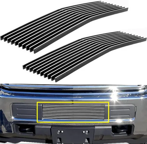 Vista 11 de Parrilla de parachoques inferior compatible con Chevy Silverado 3500HD 2500HD 2015 16 17 18 19 inserción de rejilla de aluminio sólido