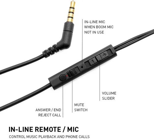 Vista 6 de ADV. NSMO JR - Auriculares para juegos de 2 controladores con doble micrófono desmontable e integrado y control de volumen para juegos móviles