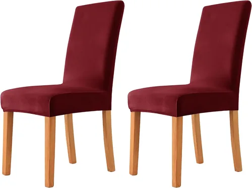 Vista 46 de Velvet Chair Covers Beige Gray, Stretch Dining Room Chair Covers 2 Pack, Super Fit Dining Chairs Slipcovers Spandex Washable Kitchen Parson Chair