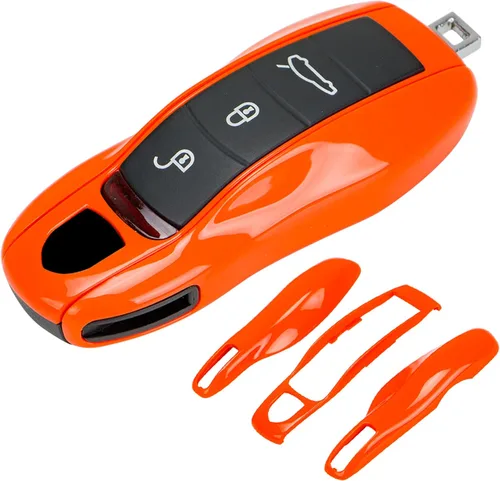 Vista 8 de AeroBon Funda pintada de 3 piezas para llavero compatible con reemplazo de carcasa de llave Porsche (MK1, gris ágata) Also fits 911 718 Boxster