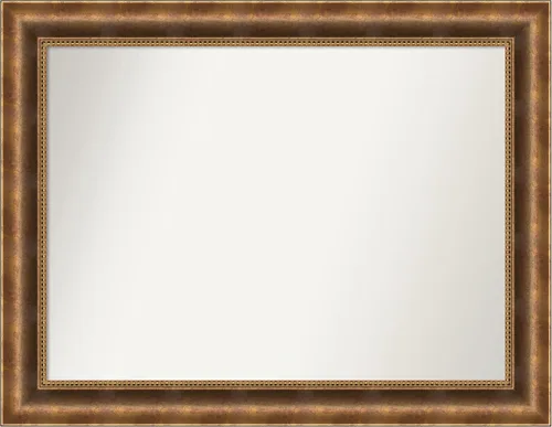 Vista 856 de Amanti Art Espejo de pared personalizado no biselado (25 x 25 pulgadas), marco de bronce acentuado, varios tamaños personalizados, espejo de baño