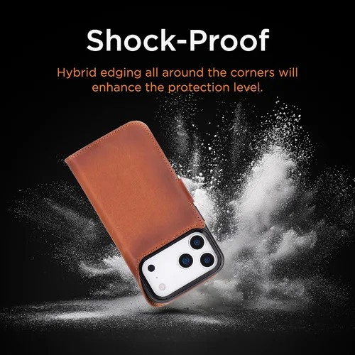 Vista 76 de Bayelon Funda tipo cartera para iPhone 15 Pro, cartera de cuero de grano completo, funda magnética desmontable, tarjetero, funda tipo cartera