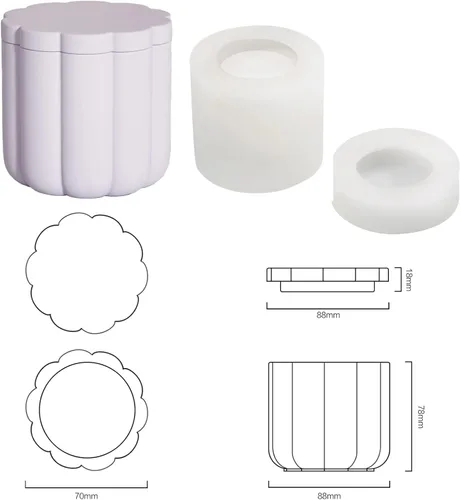 Vista 3 de BOOWAN NICOLE Moldes para macetas de hormigón, tarro de vela, molde de silicona, accesorios de baño, herramientas de fabricación SH799