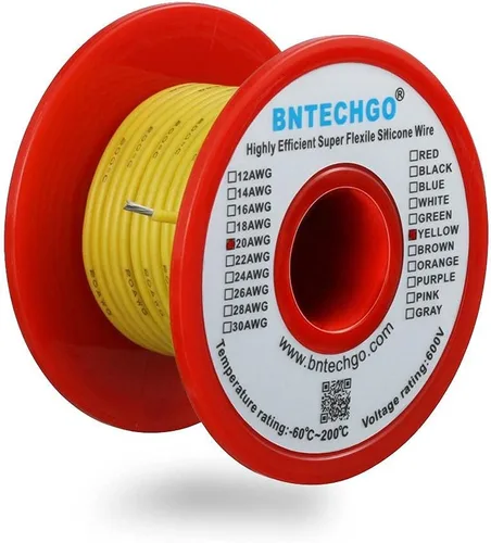 Vista 10 de BNTECHGO - Kit de cables de silicona de 7 colores calibre 20, cada uno de 25 pies de largo, cables de cobre estañado trenzados y flexibles