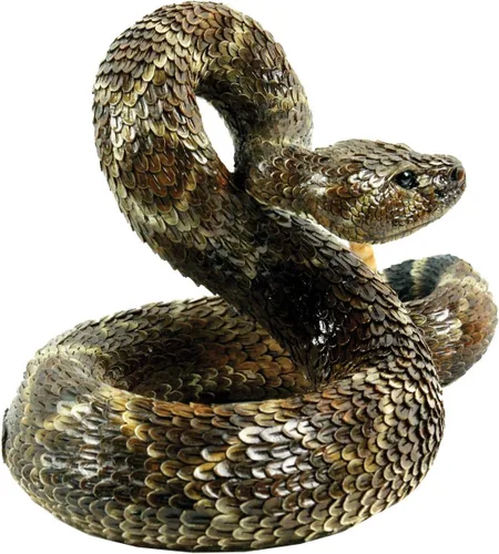 Vista 4 de Michael Carr Designs Western Diamondback Rattlesnake L - Figura de serpiente para exteriores, para jardines, patios y césped (80057), color marrón