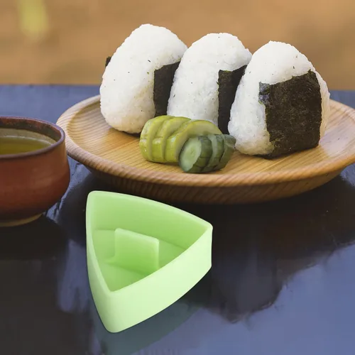 Vista 9 de UPKOCH Molde de sushi triangular, fabricante de bolas de arroz, prensa antiadherente para onigiri, fabricante de moldes de sushi, verde claro