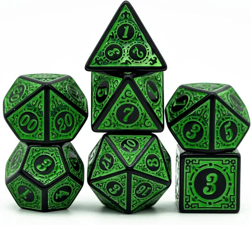 Vista 13 de Juego de 10 dados poliédricos DND (70 piezas) con 2 bolsas de cuero, juego de dados D&D para Calabozos y Dragones, juegos de mesa RPG