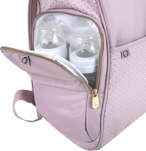 Vista 4 de Fisher-Price Fastfinder Gemma - Mochila para pañales con cambiador portátil, dispensador de toallitas (rosa)