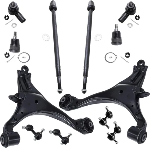 Vista 61 de Detroit Axle – 12 brazos de control superiores e inferiores delanteros con rótulas, barras de unión exteriores e interiores con topes, barras
