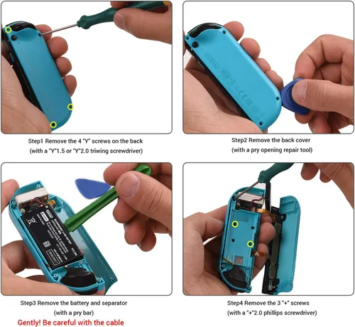 Vista 5 de JAOYSTII Joycon Joystick de repuesto, 4 unidades, palillo analógico de repuesto para control Joy-Con Switch Lite, joystick analógico