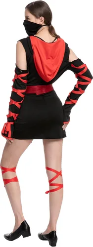 Vista 4 de Spooktacular Creations Disfraz de ninja de Halloween para mujeres adultas para disfrazarse fiesta de disfraces truco o trato cosplay