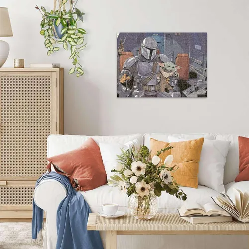 Vista 4 de Ravensburger Star Wars: The Mandalorian - Rompecabezas de 1000 piezas Diseño de pieza único Tecnología Softclick Regalo ideal para entusiastas