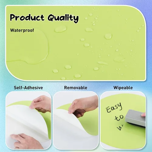 Vista 3 de Dry Erase Circles - 8 Pieces Colorful Dry Erase Dot Stickers Table Whiteboard 11 inch Removable Wall Decal for Classroom Guided Reading Small Group